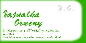 hajnalka ormeny business card